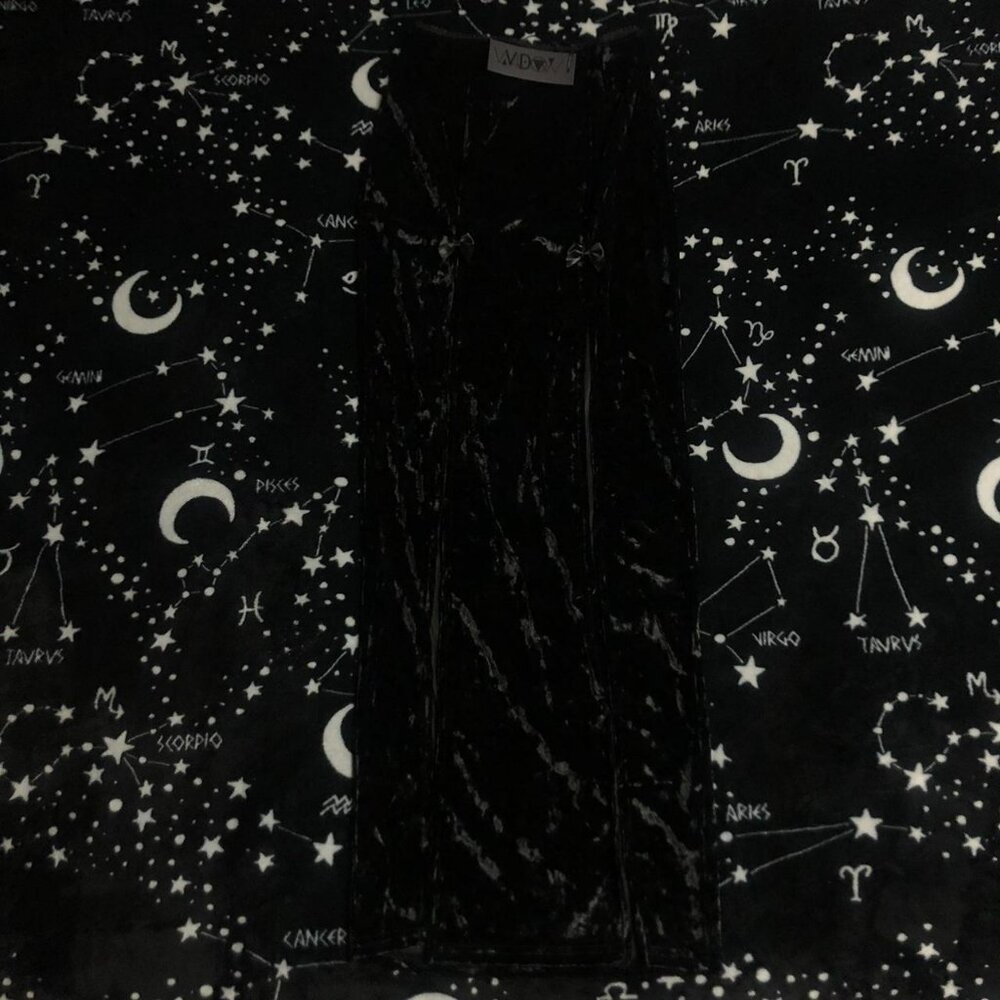 Dolls Kill Black Velvet Maxi Skirt